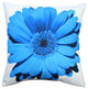 Pillow Decor - Bold Daisy Flower Blue Throw Pillow 20X20