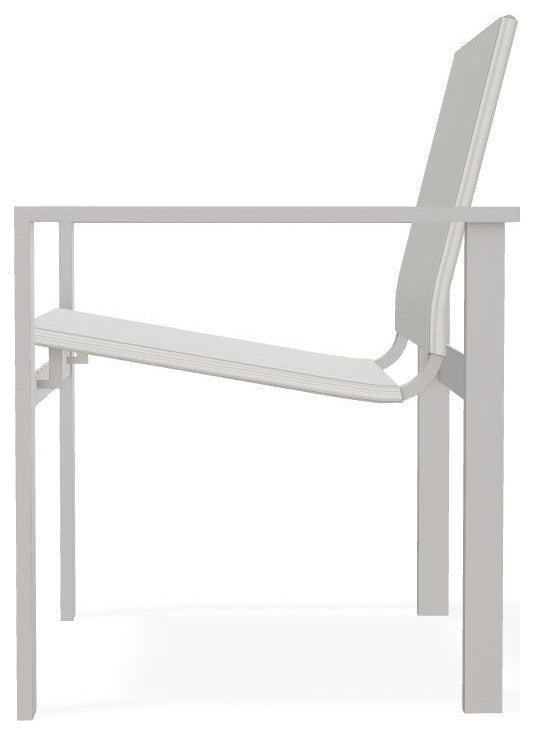 Tribeca Sling Outdoor Stackable Armchair, Harbor/Warm Gray