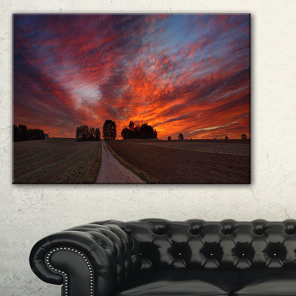 "Pathway To Fairy Autumn Sky" Landscape Print Wall Artwork, 40"x30"