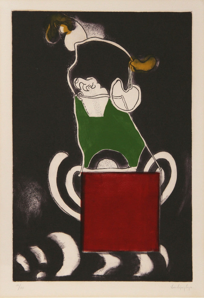 Luis Lopez Loza "Image into Space" Etching