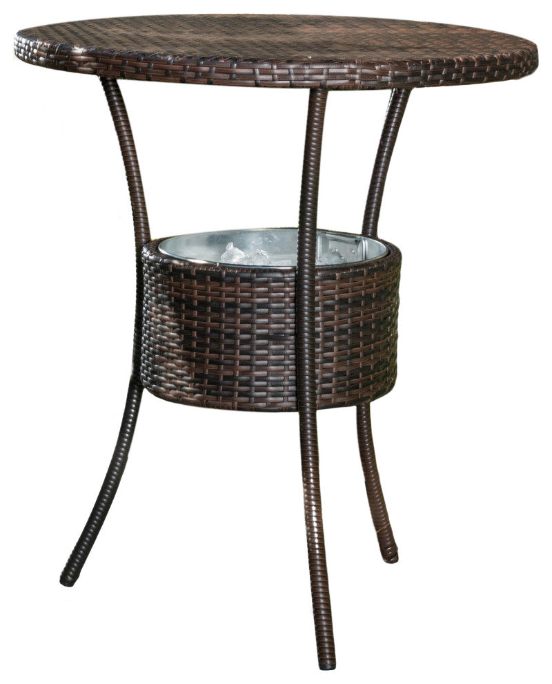 GDF Studio Tampa Bay Multi Brown Pe Table, Ice Pail