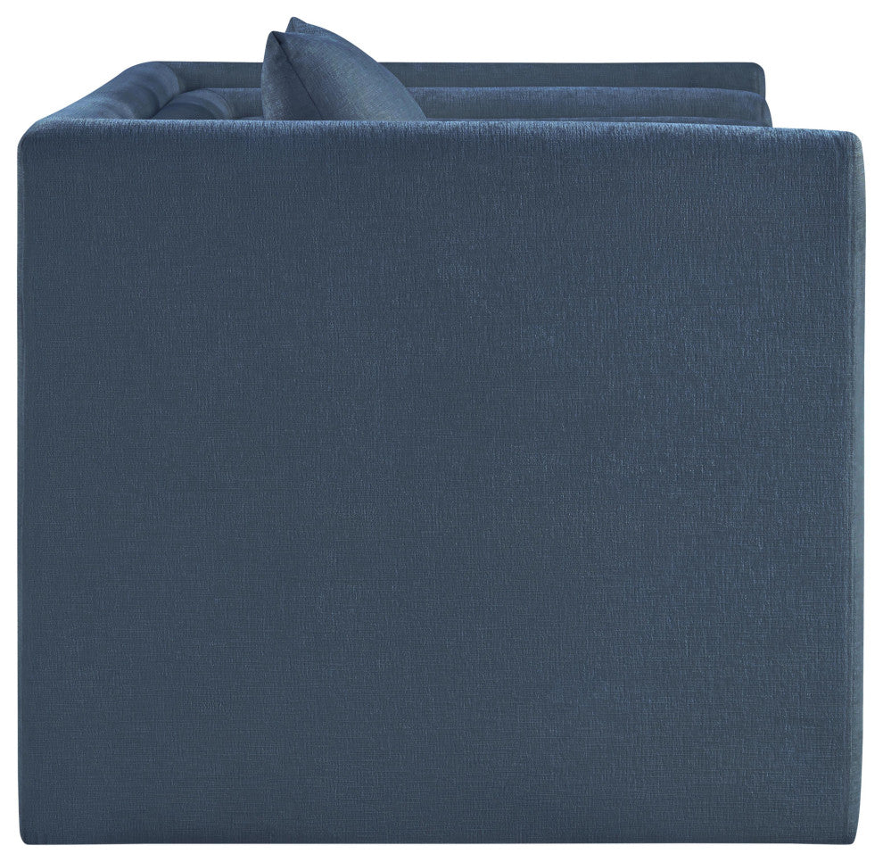 Everett Upholstered Chair, Light Blue, Chenille Fabric