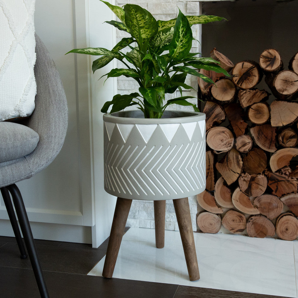 12" Fibgerglass Pot On Stand