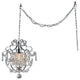 Cynthia 1-light Crystal 11"Chrome Swag Lamp