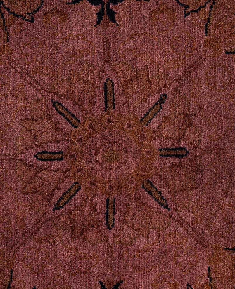 Overdyed One-of-a-Kind Hand-Knotted Area Rug Purple, 9' 1" x 9' 1"