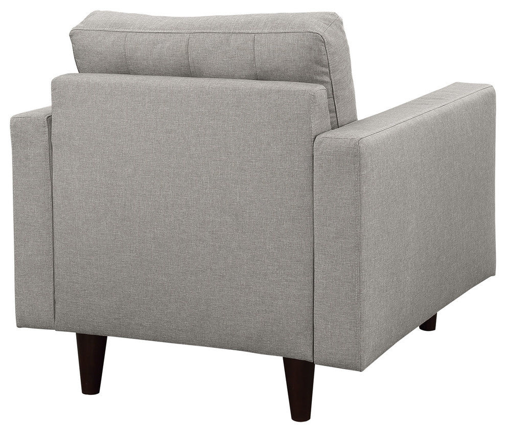 Modern Contemporary Upholstered Armchair, Light Gray Fabric