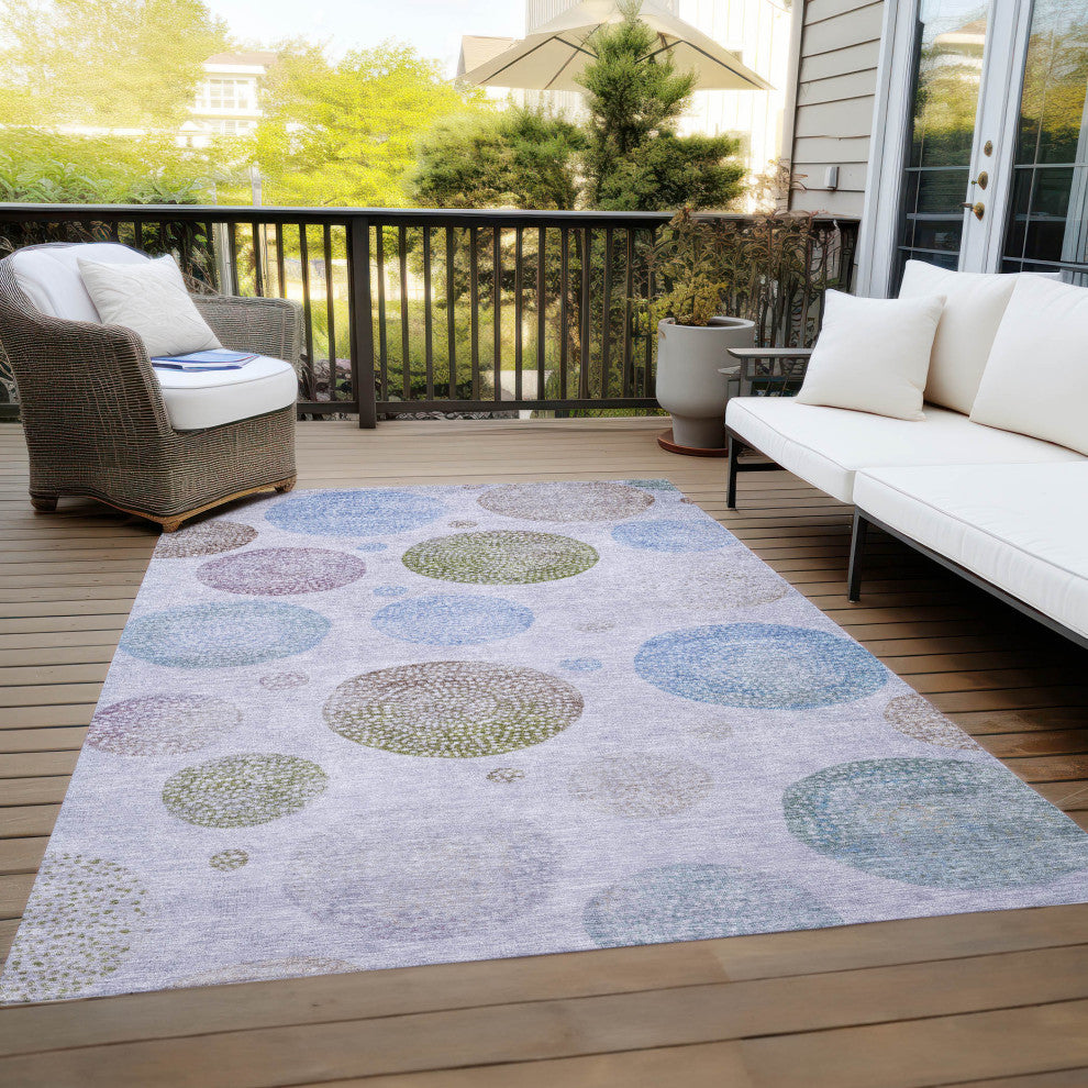 Machine Washable Indoor/Outdoor Chantille ACN1897 Violet 9' x 12' Rug