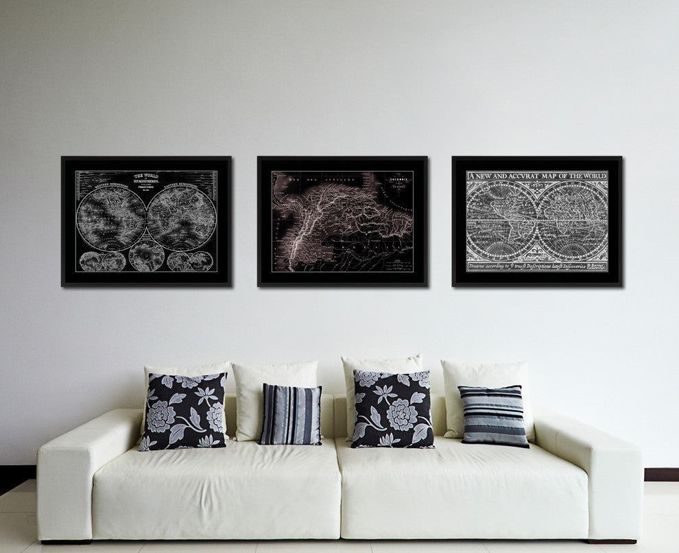 Columbia Venezuela Guianna Vintage Vivid Sepia Map Canvas, 16"x21"