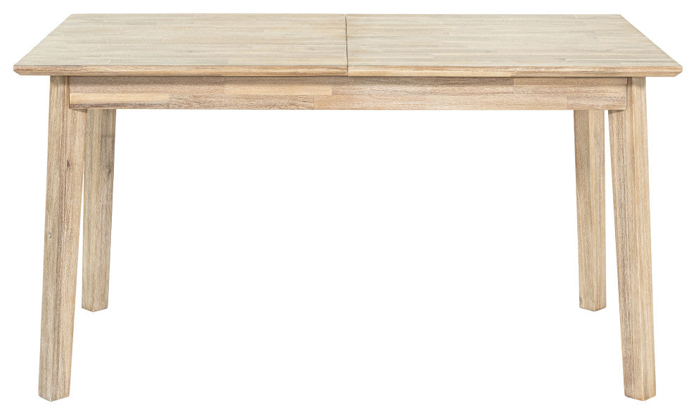 Gia 55-71" Solid Acacia Small Extension Dining Table, Gray Wash
