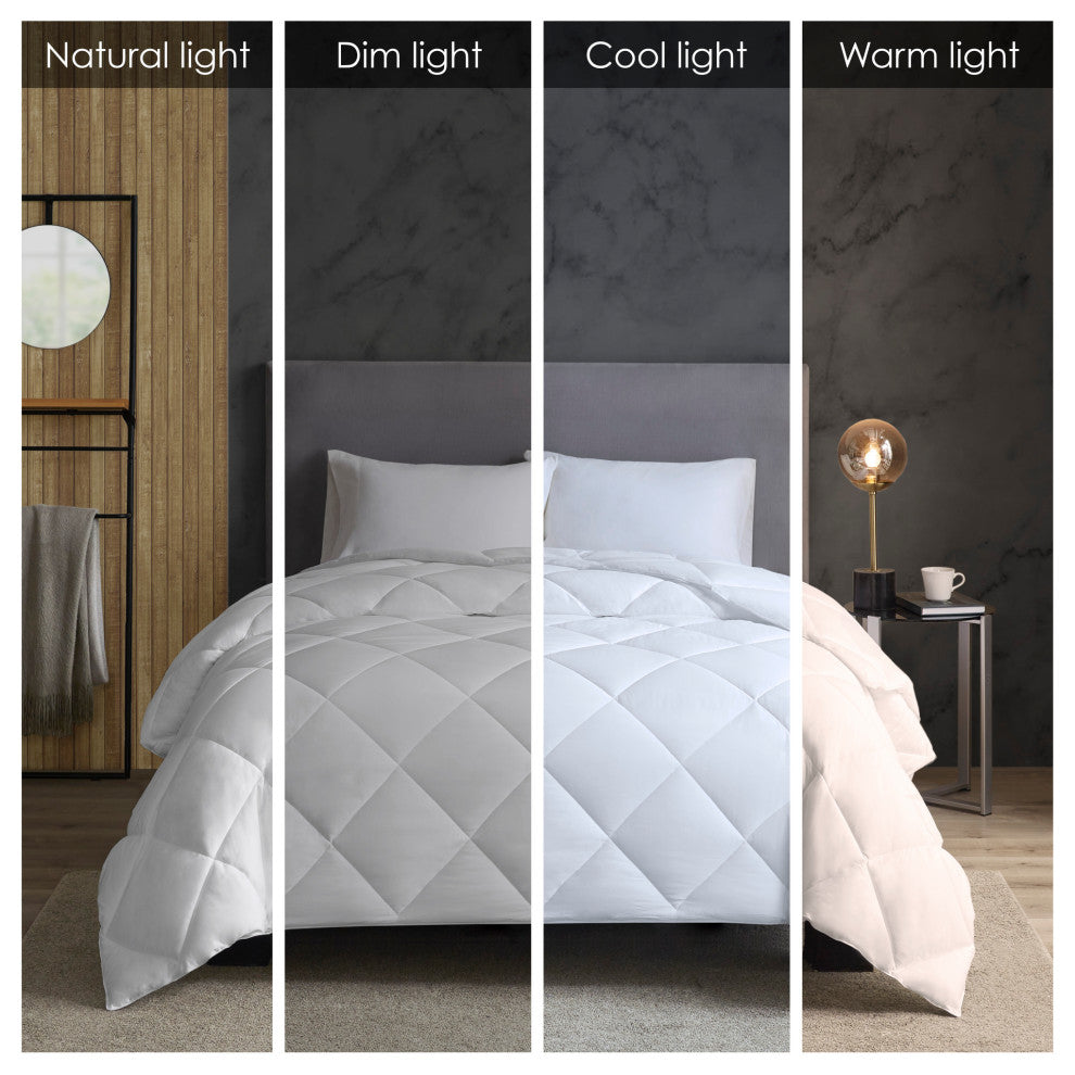 Sleep Philosophy Sateen Double Insertion Comforter, White, King