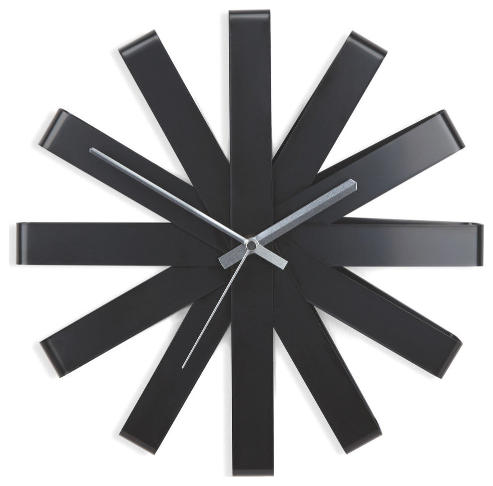 Ribbon Wall Clock, Black