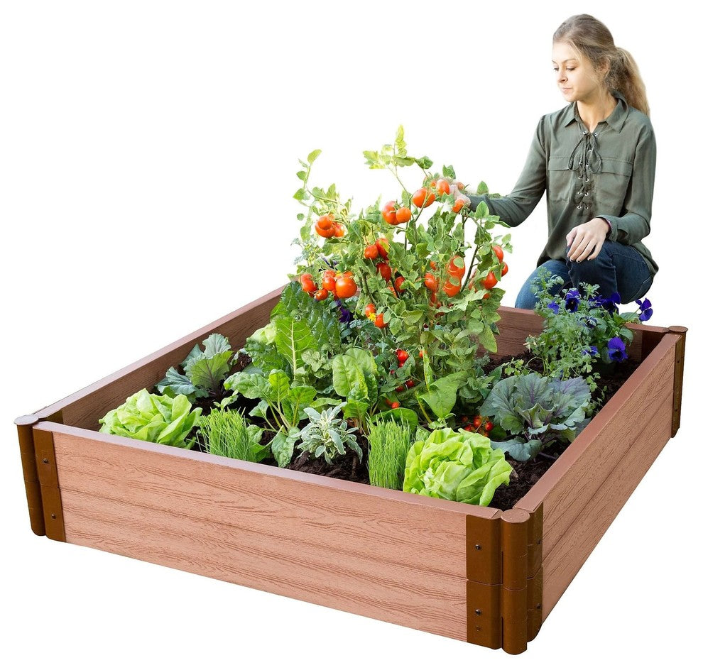 Tool-Free Classic Sienna Raised Garden Bed 4'x4'x11�, 2� profile