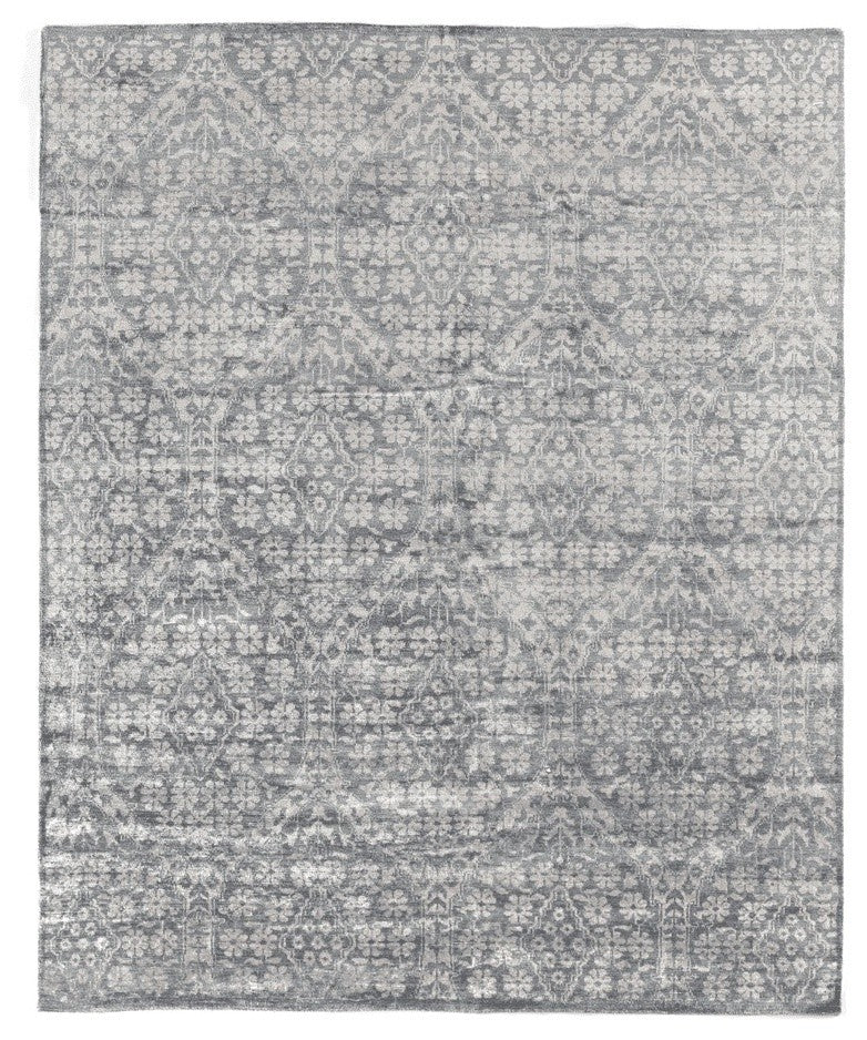 Helena Antique-Style Woven Bamboo Rug, Gray, 9'x12'