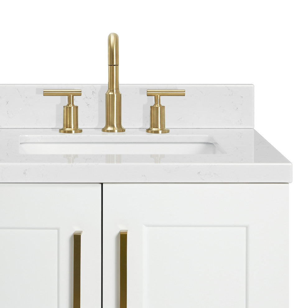 Ariel Taylor 36" Right Offset Single Rectangular Sink Bathroom Vanity