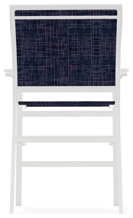 Bazza Sling Balcony Height Stackable Outdoor Stool, Moments Navy/Snow