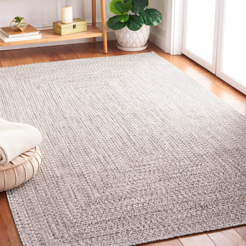 Safavieh Braided BRA201 Rug Machine-Washable, Grey/Ivory, 2'x3'