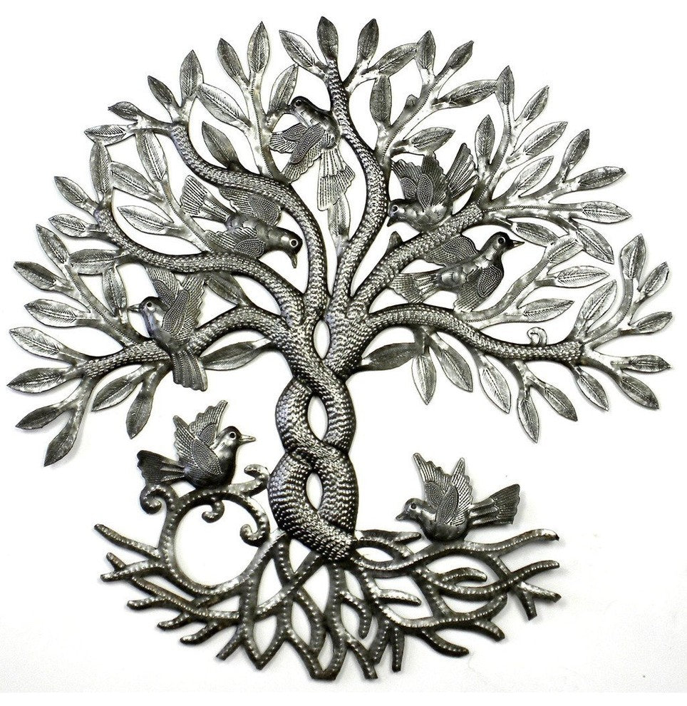 Entwined Tree of Life Recycled Metal Wall Art
