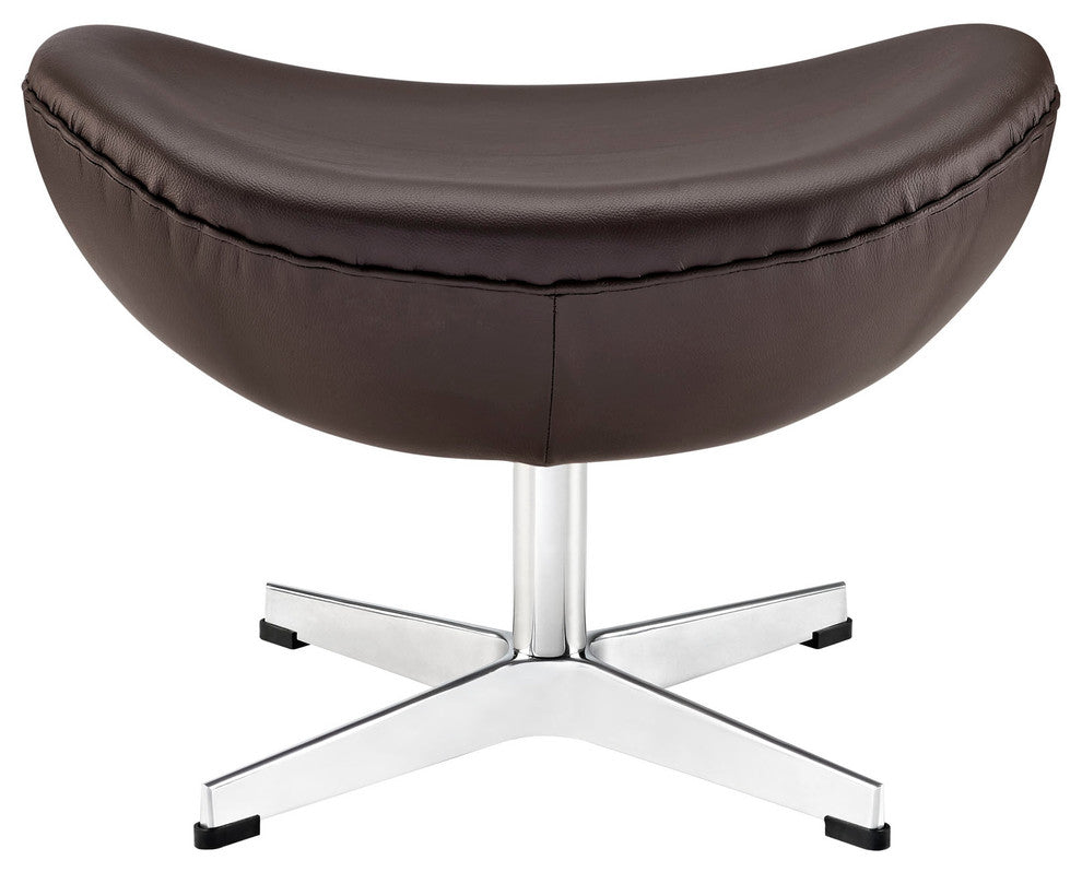 Modern Contemporary Living Room Leather Ottoman Brown