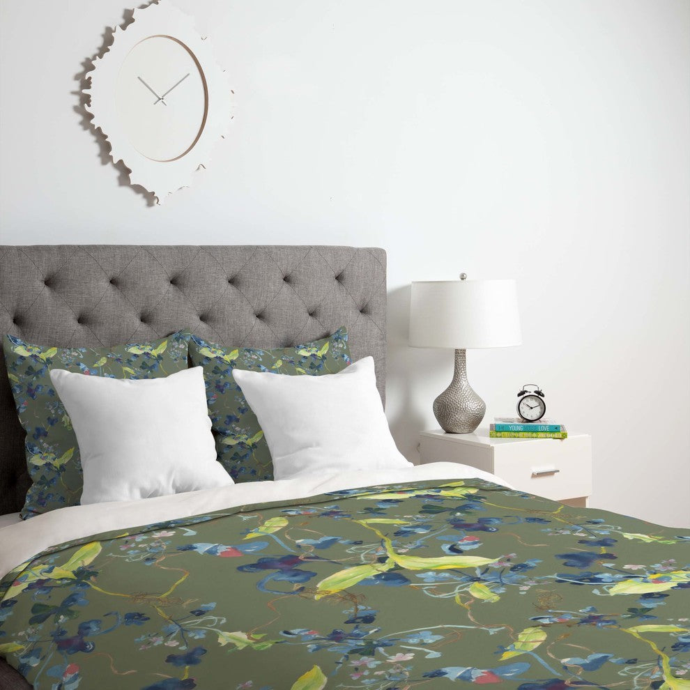 Deny Designs Rachelle Roberts Dandelion Floral Duvet Cover - Lightweight