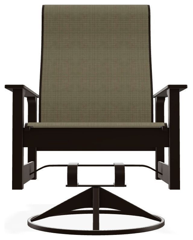 Leeward Sling Outdoor Swivel Rocker, Elevation Stone/Kona
