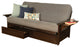 Mesa Frame Futon With Espresso Finish, Storage Drawers, Marmont Dark Gray