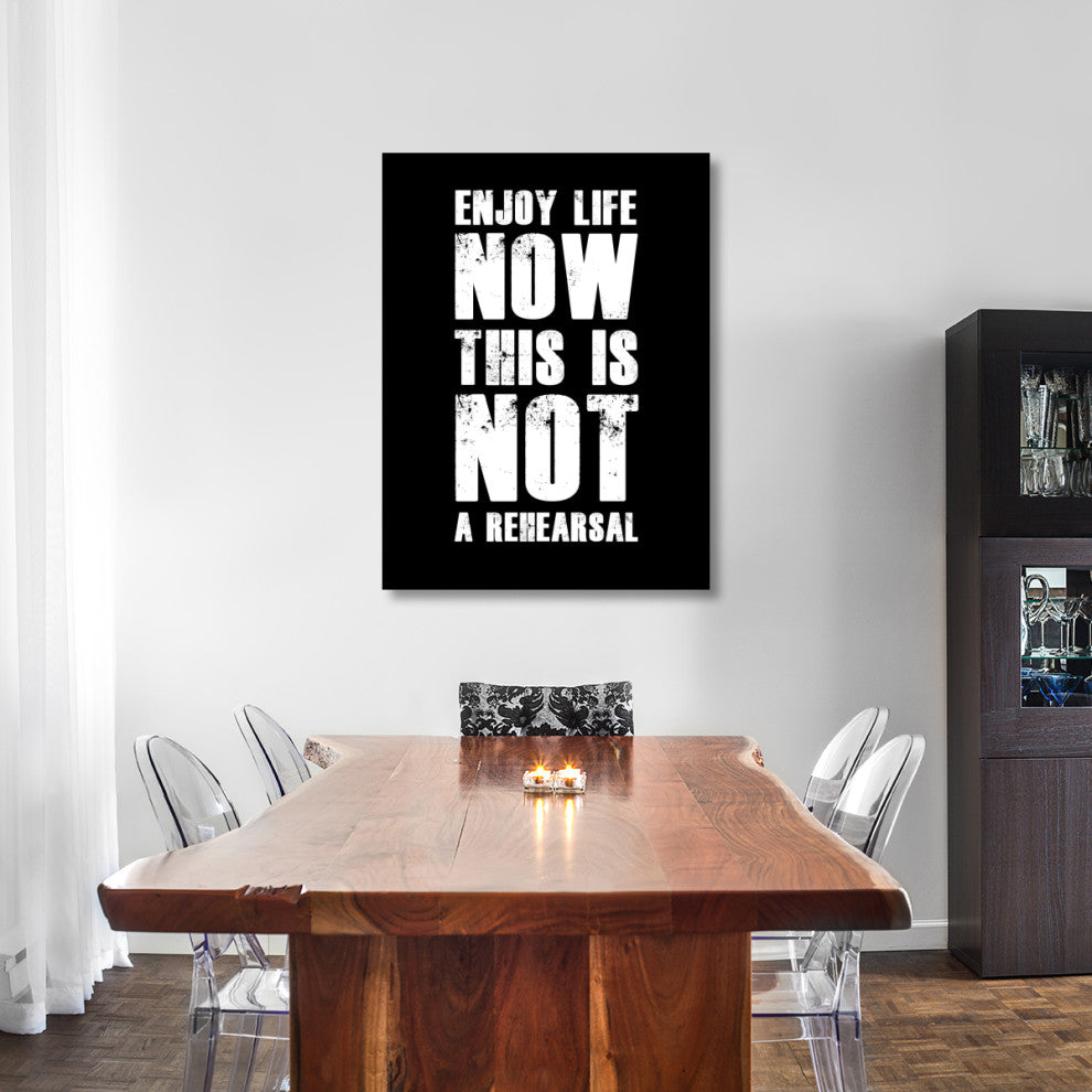 "Enjoy Life Now Poster Black" Fine Art Print