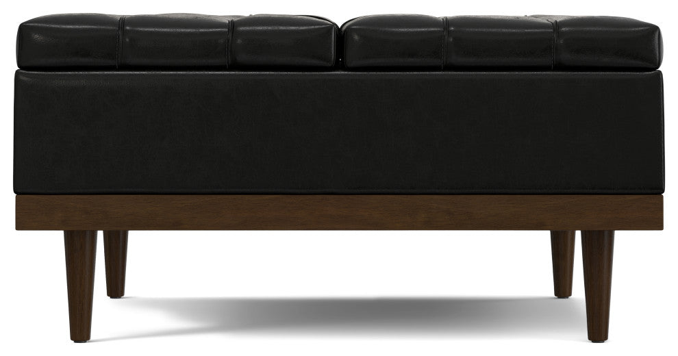 Mariah Lift Top Table Storage Ottoman, Midnight Black PU Black faux leather