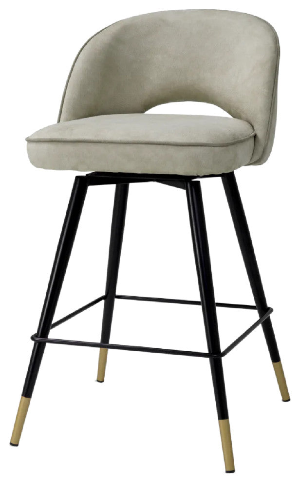 Cut-Out Silver Counter Stools, Set of 2, Eichholtz Cliff