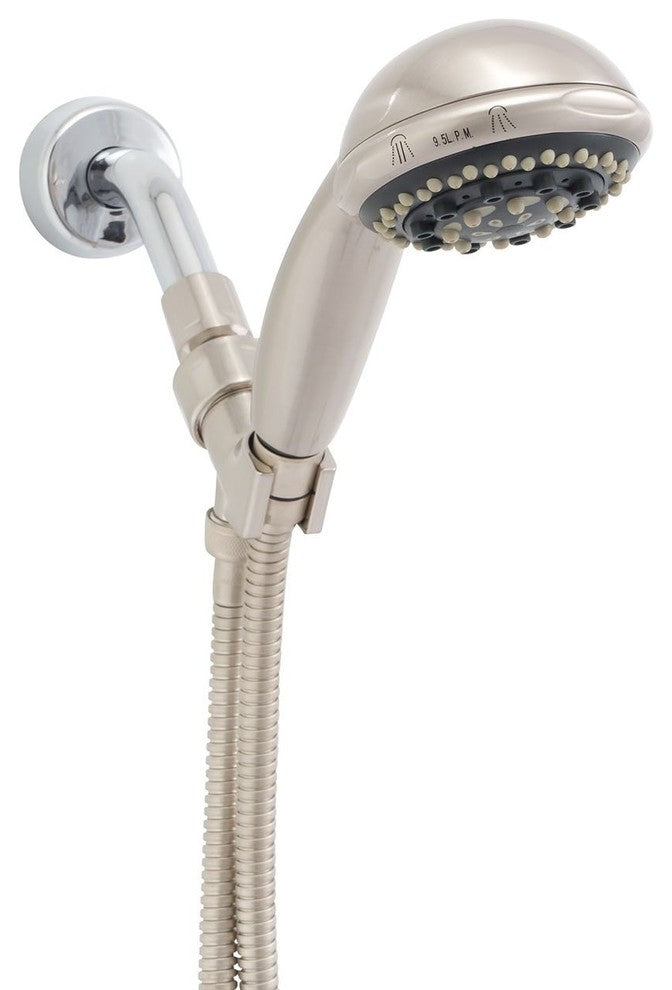Rainbo Massage 7 Spray Hand Shower System With Wall Bracket, Brushed Nickel