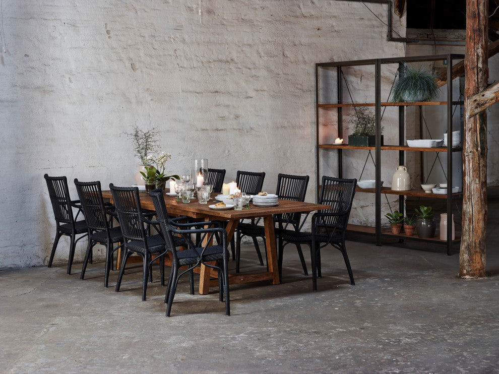 Rossini Indoor Bistro Arm Chair, Matte Black