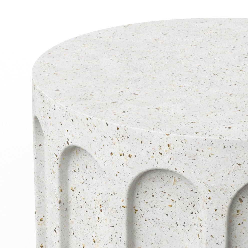 Mixx, Atlas Round Coffee Table, Ivory Terrazzo