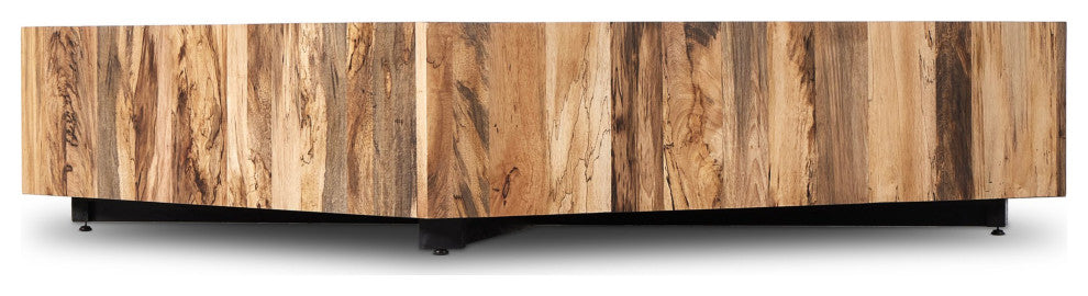 Hudson Large Square Coffee Table Spalted Primavera, Black Pine