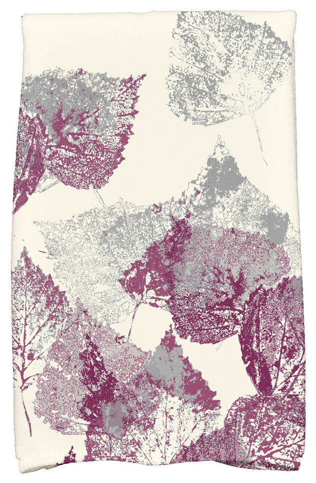 Fall Memories Floral Print Hand Towel, Purple