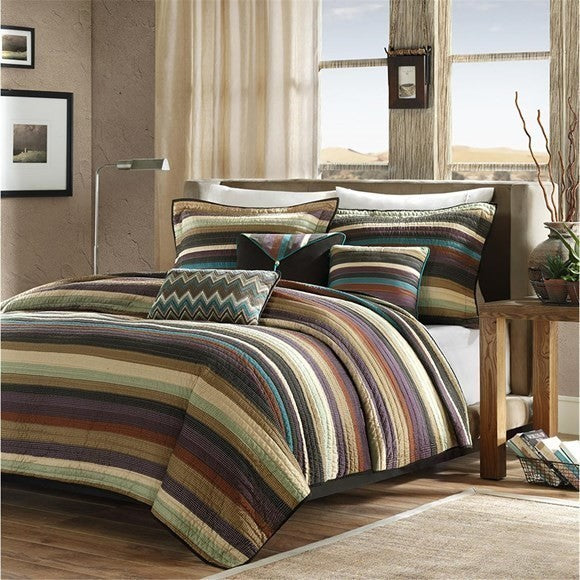 Madison Park Microfiber Quilted 5Pcs Coverlet Set, King/California King