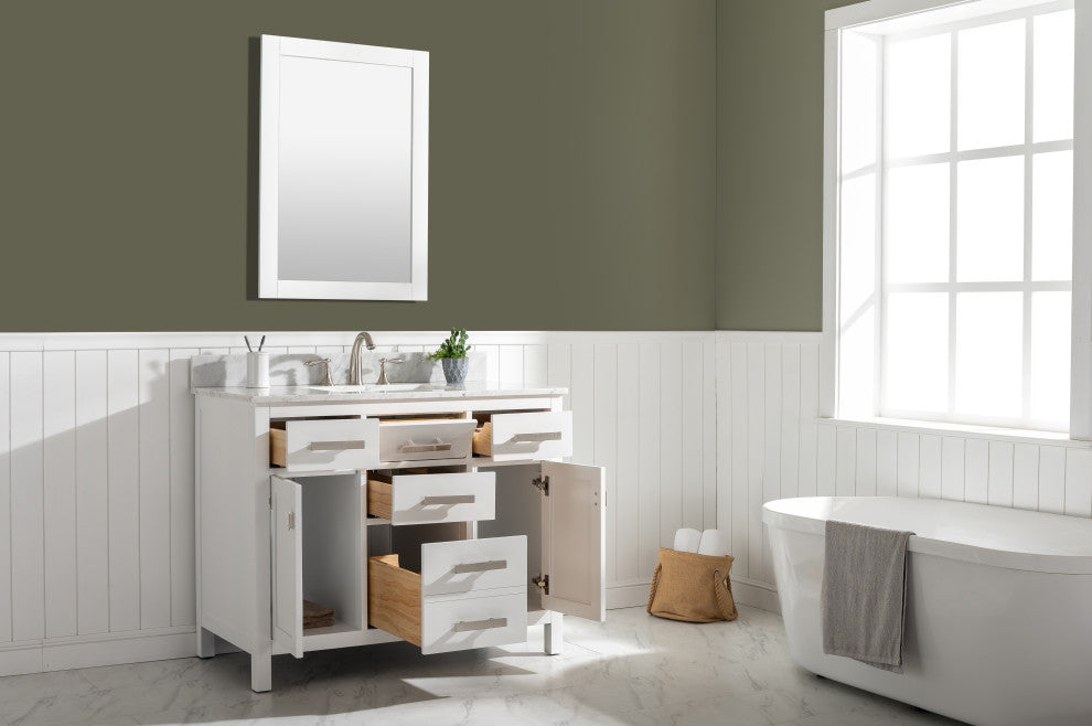 Valentino 42" Single Vanity, White