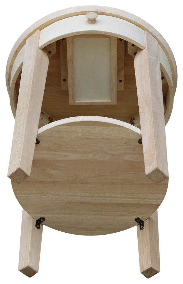 International Concepts Solid Wood Philips End Table, Unfinished