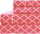 Percale Meridian 100% Cotton Sheet Set, Coral and White, Twin XL