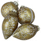 Shiny Gold and Silver Design Glass Ball Christmas Ornament Set, Set of 4