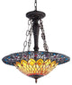 CAMILA Tiffany-style 3 Light Inverted Ceiling Pendant 22inches Shade