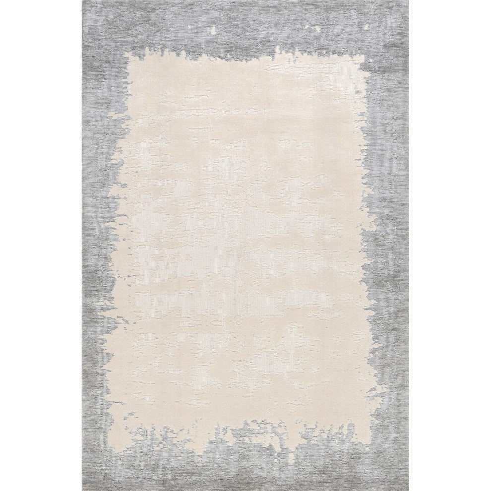 Mera Bordered Wool Area Rug, Ivory 10'x14'