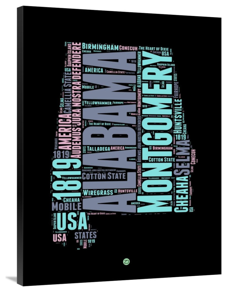"Alabama Word Cloud 1" Fine Art Print
