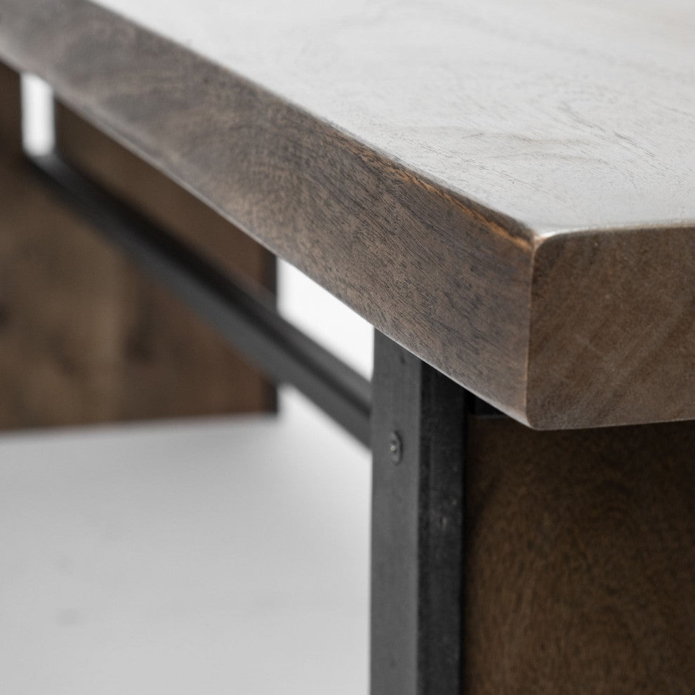 Ledger I Medium Brown Live-Edge Solid Wood Bench