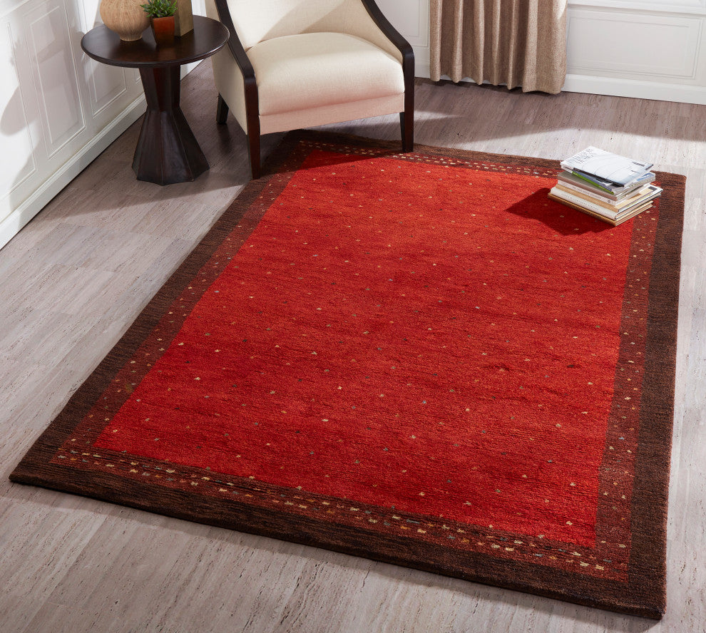 Desert Gabbeh Hand-Tufted Rug, Paprika, 8'x11'
