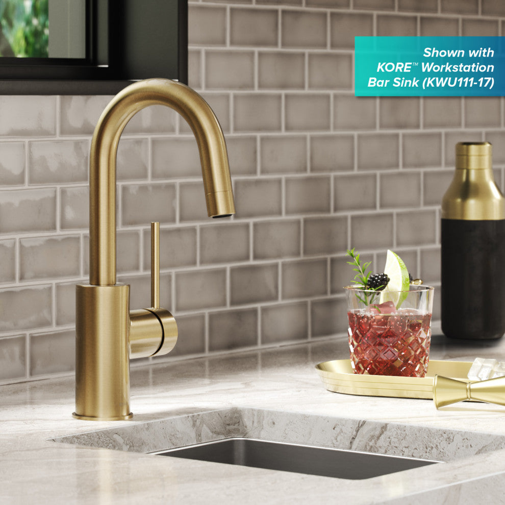 Oletto 1-Hole Kitchen Bar Faucet, Spot Free Bronze