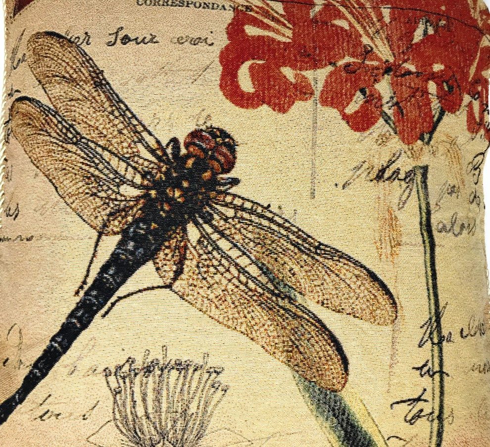 Contemporary Dragonfly Cushion Throw Pillow Cover 18"x18", 1-Piece