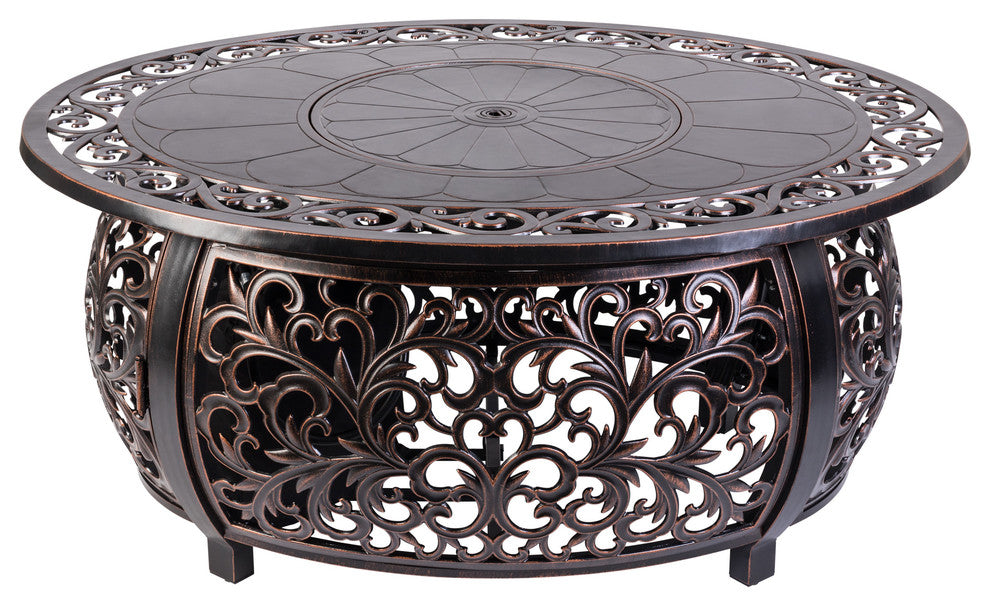 Toulon Cast Aluminum Oval LPG Fire Pit