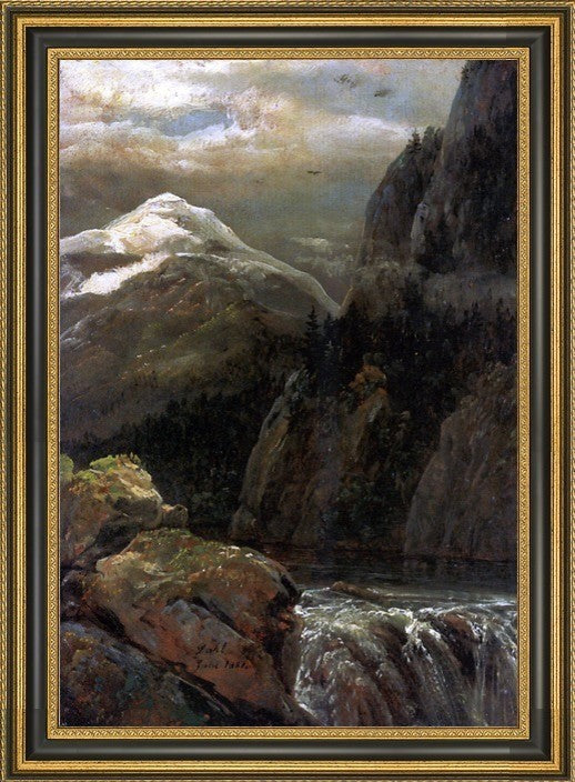 Johan Christian Claussen Dahl Nordisk Landskap Ved Innsjo Canvas Print, 18"x27"