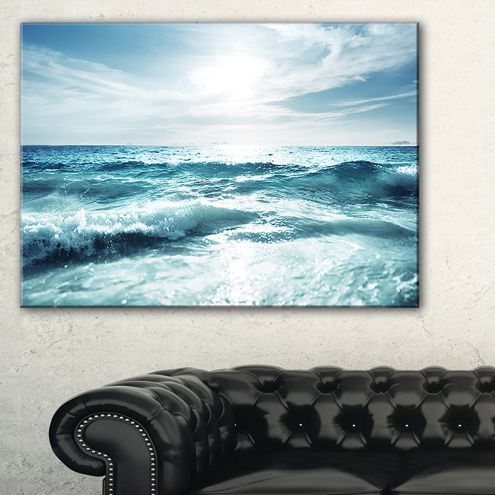 "Seychelles Beach at Sunset" Canvas Print