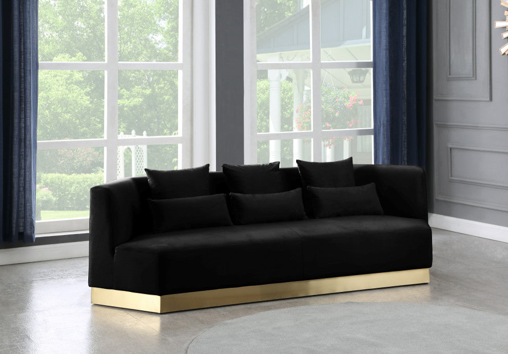 Marquis Velvet Upholstered Set, Black, Sofa