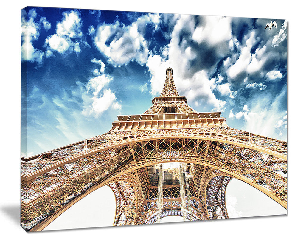 "Beautiful View of Paris Eiffel Tower Under Clouds" Wall Art, 40"x30"